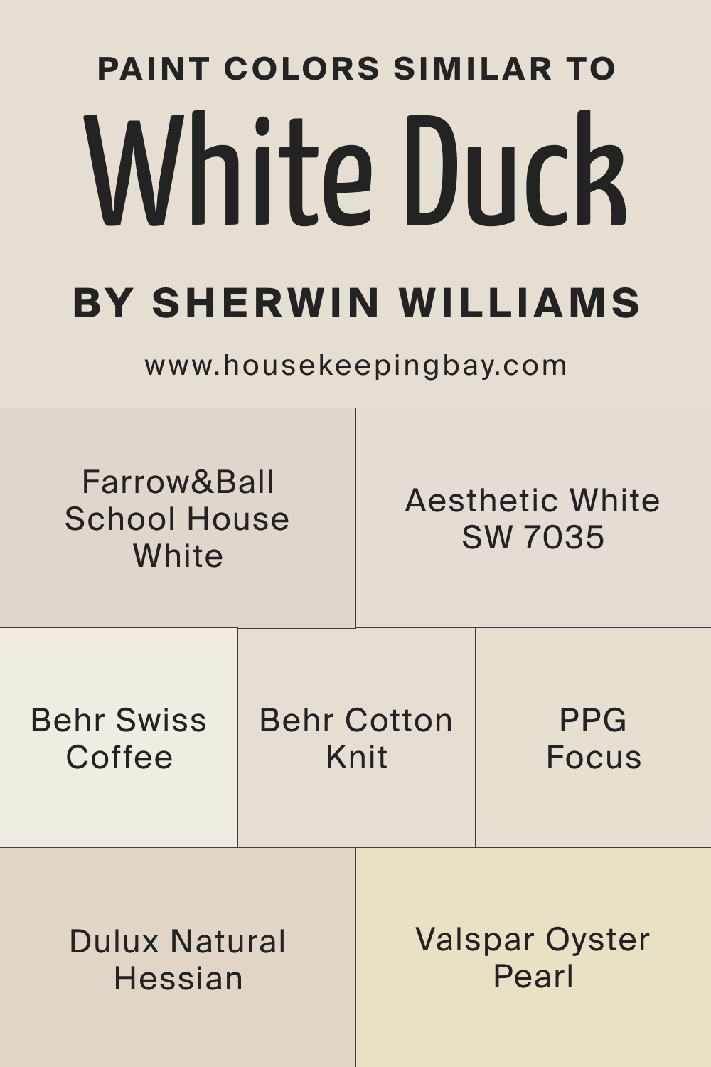 Paint Colors Similar to SW White Duck by Sherwin Williams