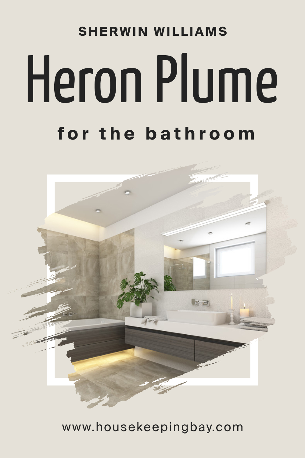 Sherwin Williams. SW Heron Plume in the Bathroom