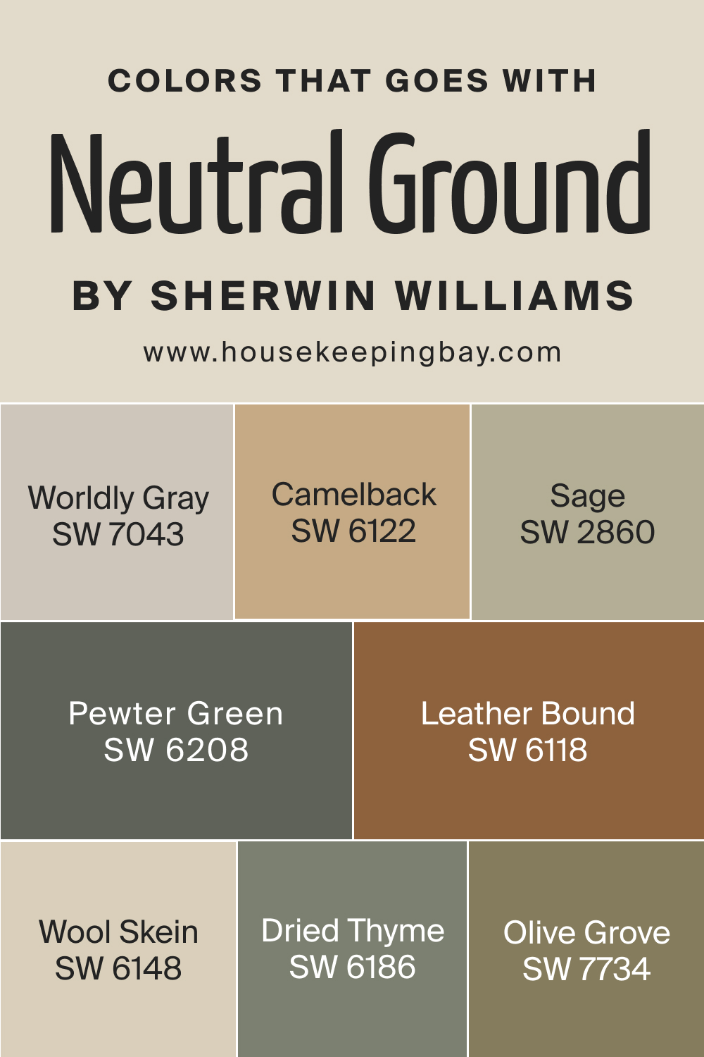 Colors that goes with Neutral Ground by Sherwin Williams