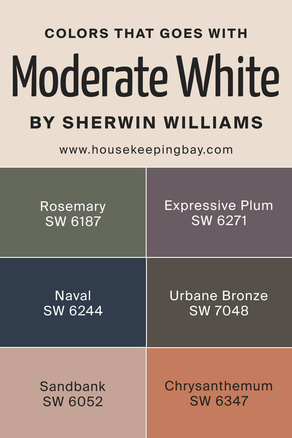 Colors that goes with SW Moderate White by Sherwin Williams