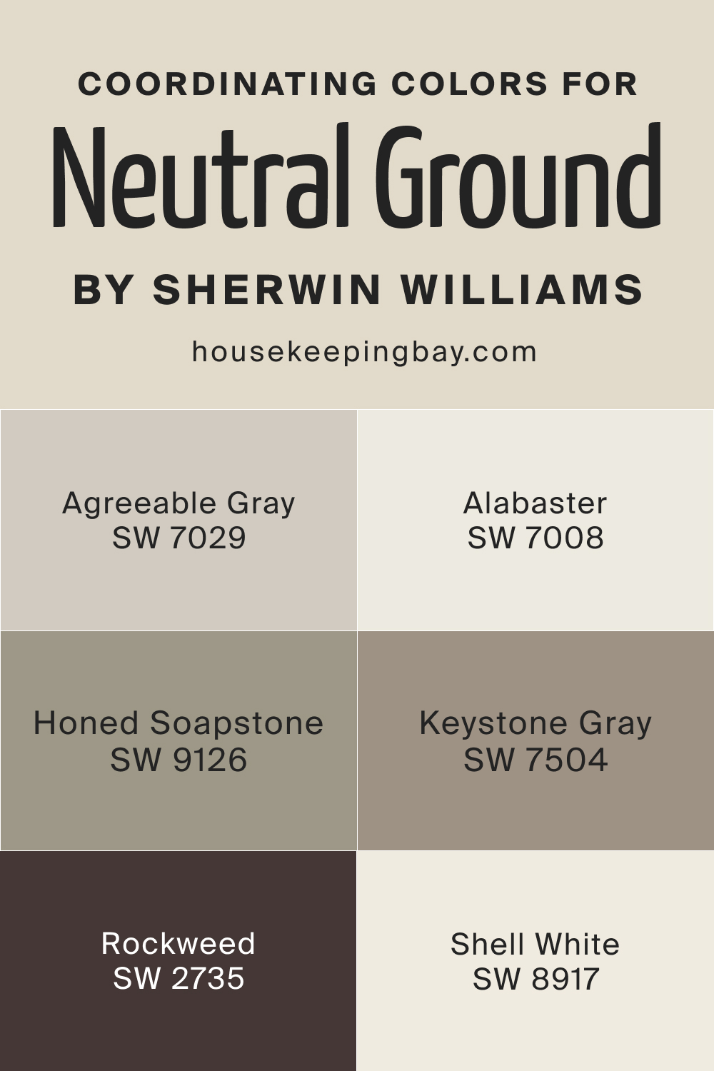 Coordinating Colors for Neutral Ground by Sherwin Williams