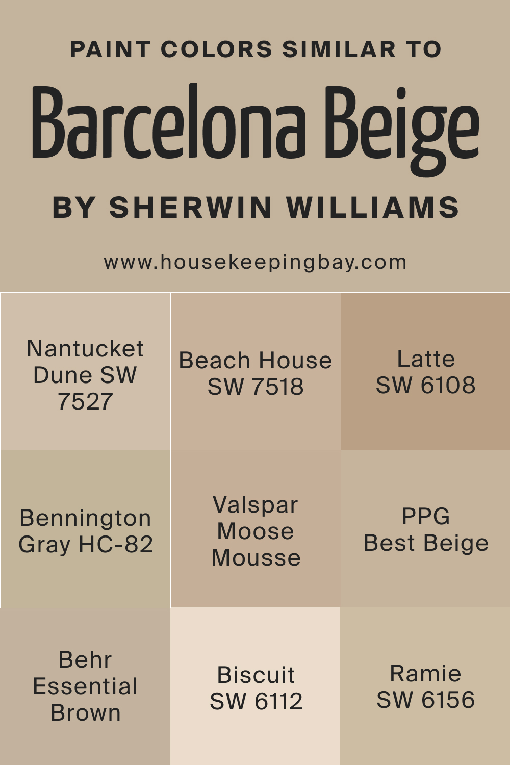 Paint Color Similar to Barcelona Beige by Sherwin Williams