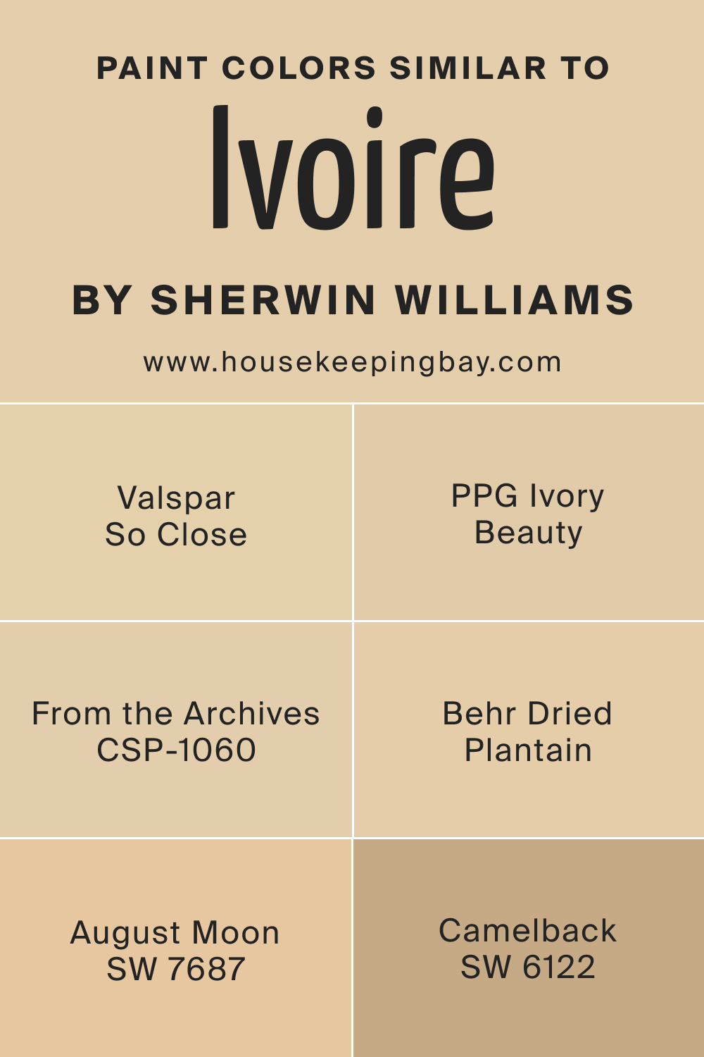Paint Colors Similar to SW Ivoire by Sherwin Williams