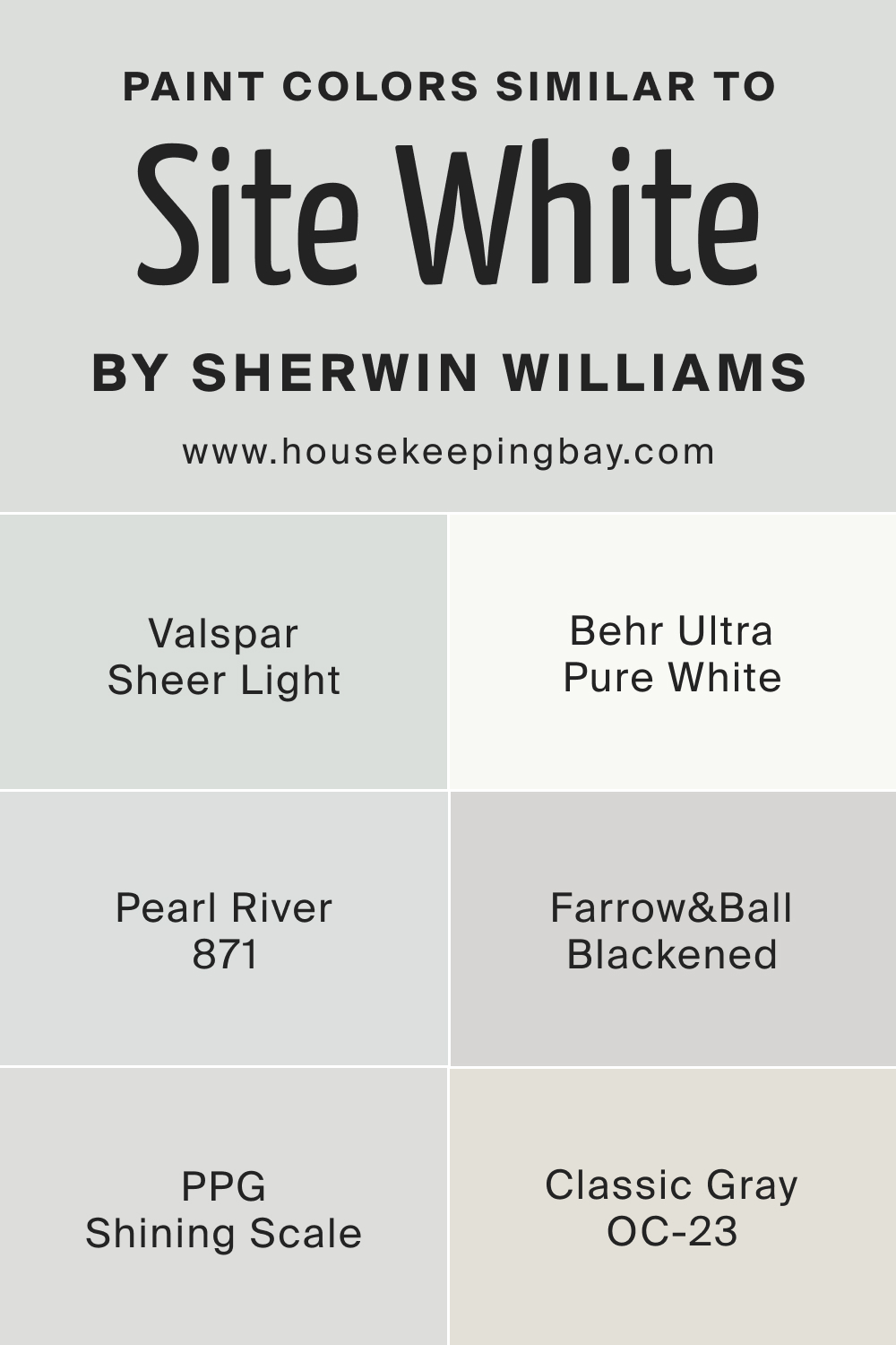 Paint Colors Similar to SW Site White by Sherwin Williams