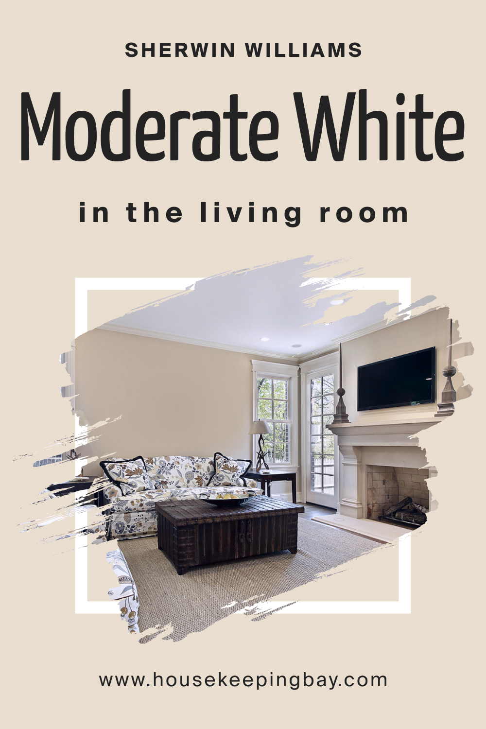 Sherwin Williams. SW Moderate White In the Living Room
