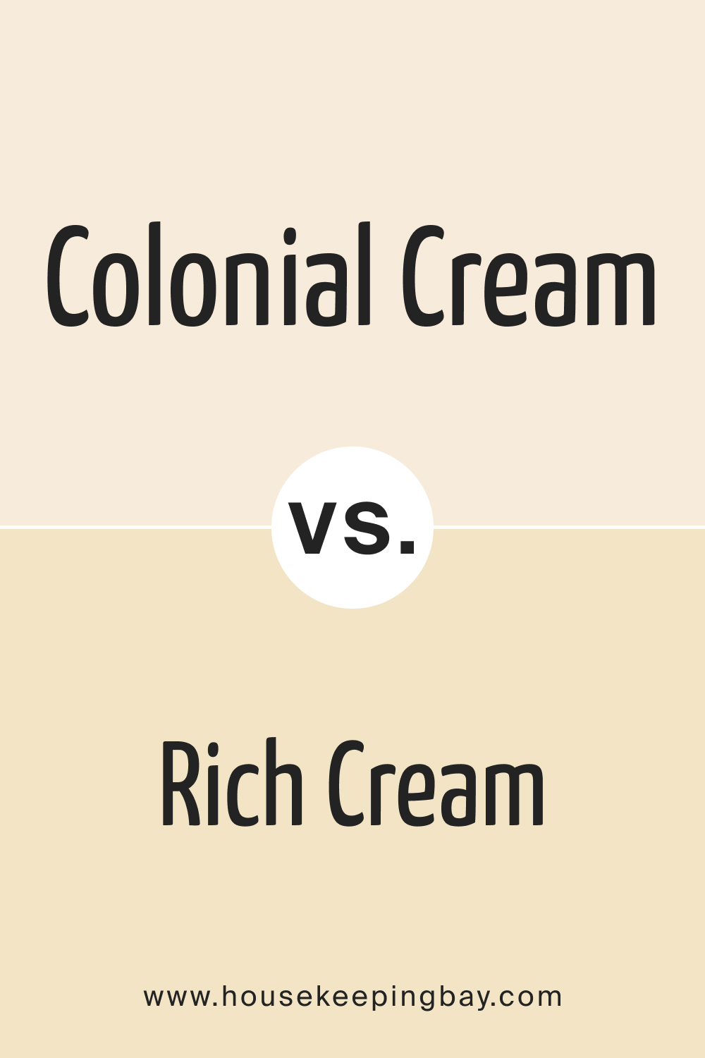 Colonial Cream OC 77 vs. BM 2153 60 Rich Cream