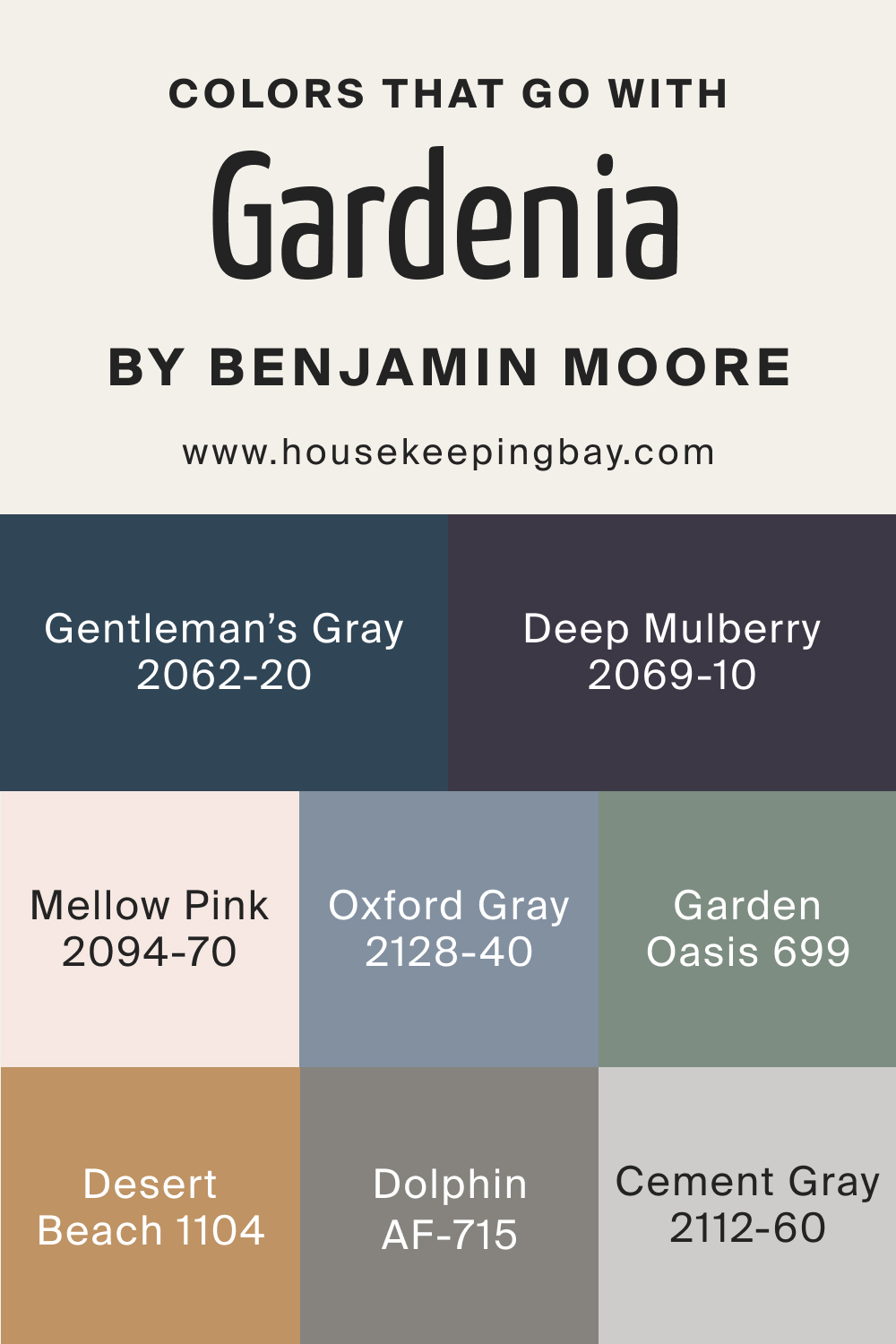 Colors that goes with Gardenia AF 10 by Benjamin Moore