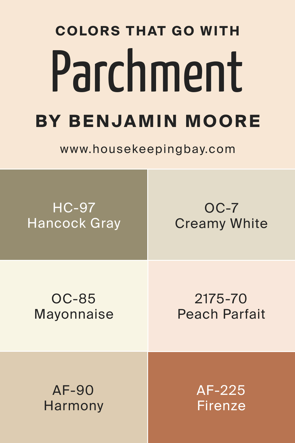 Colors that goes with Parchment OC 78 by Benjamin Moore