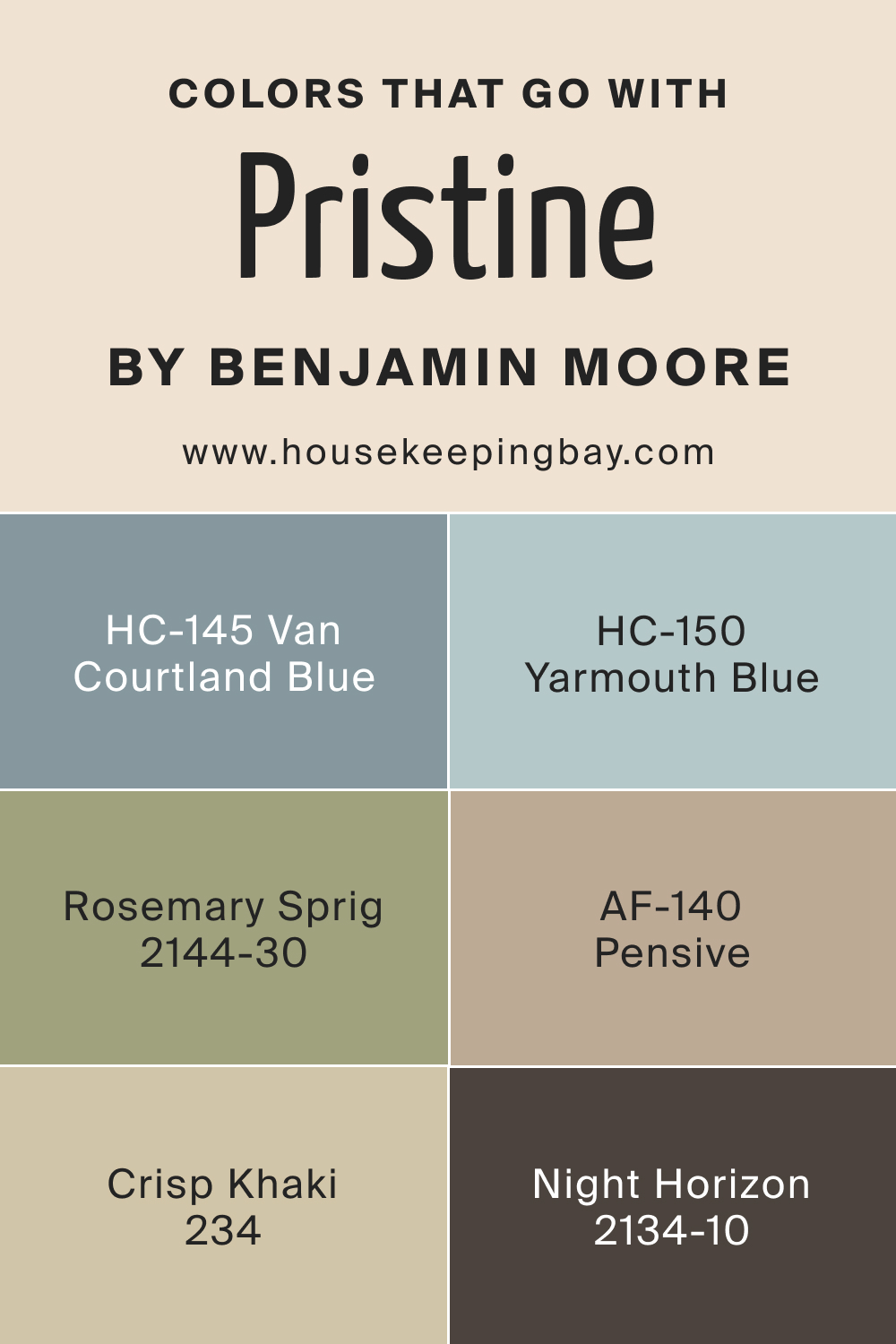 Colors that goes with Pristine OC 75 by Benjamin Moore