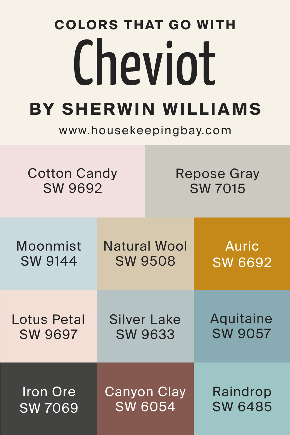 Colors that goes with SW 9503 Cheviot by Sherwin Williams