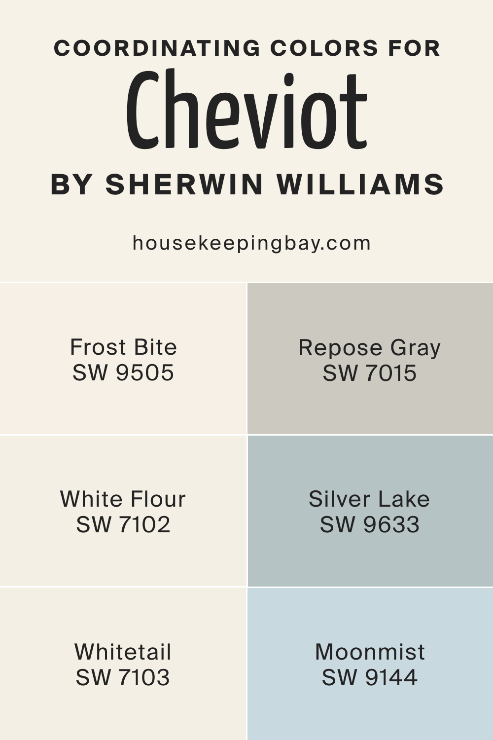 Coordinating Colors for SW 9503 Cheviot by Sherwin Williams