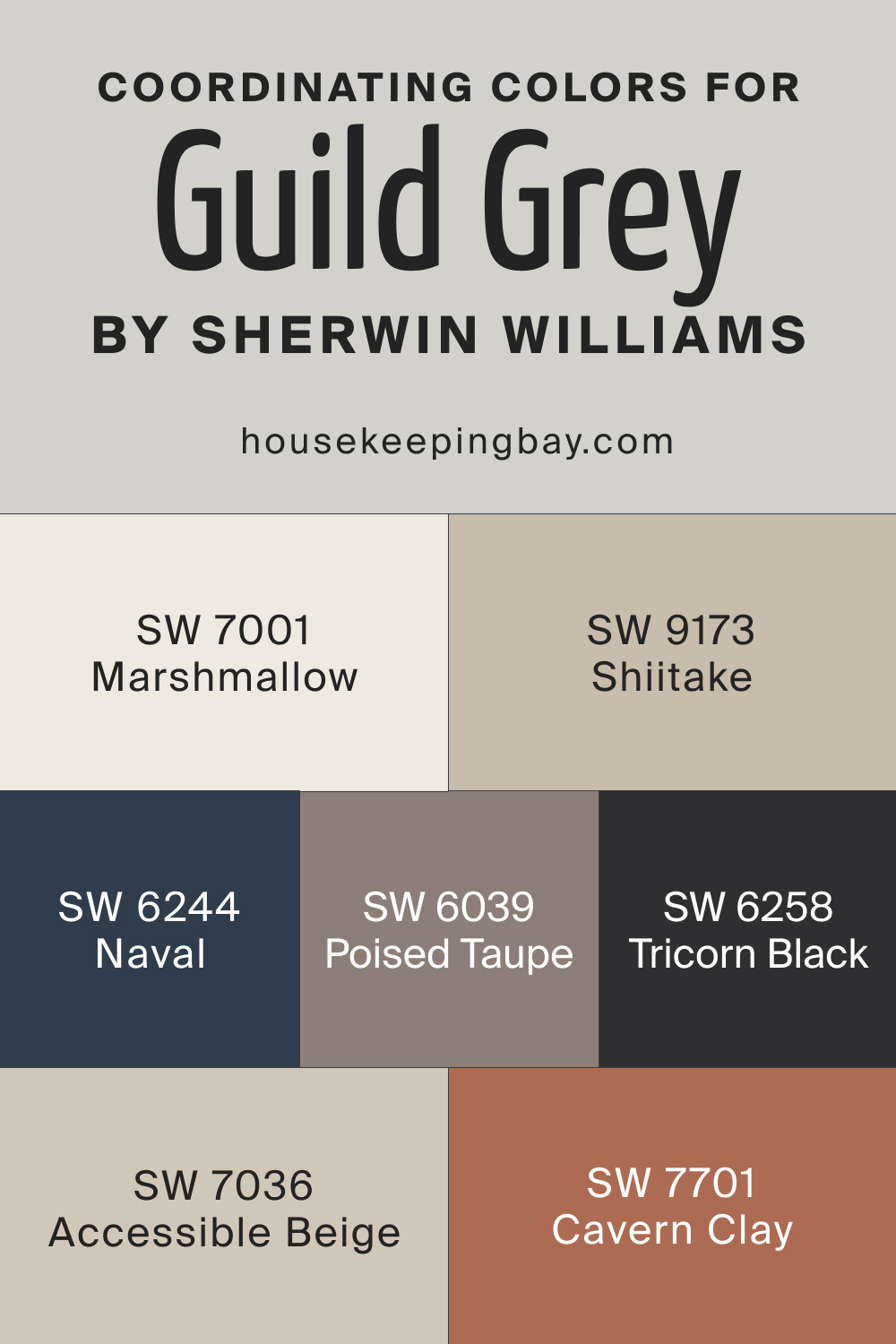 Coordinating Colors for SW 9561 Guild Grey by Sherwin Williams