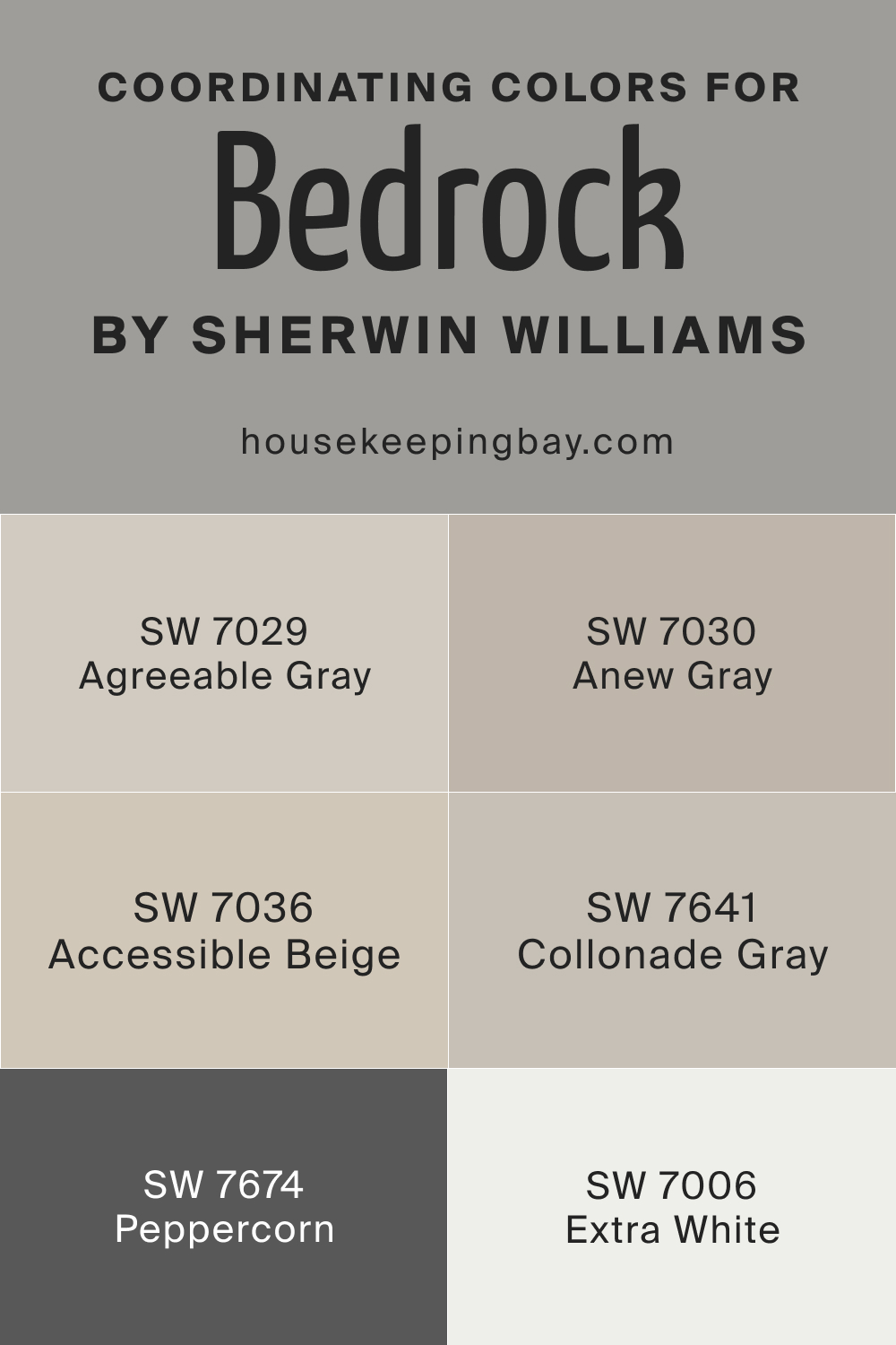 Coordinating Colors for SW 9563 Bedrock by Sherwin Williams