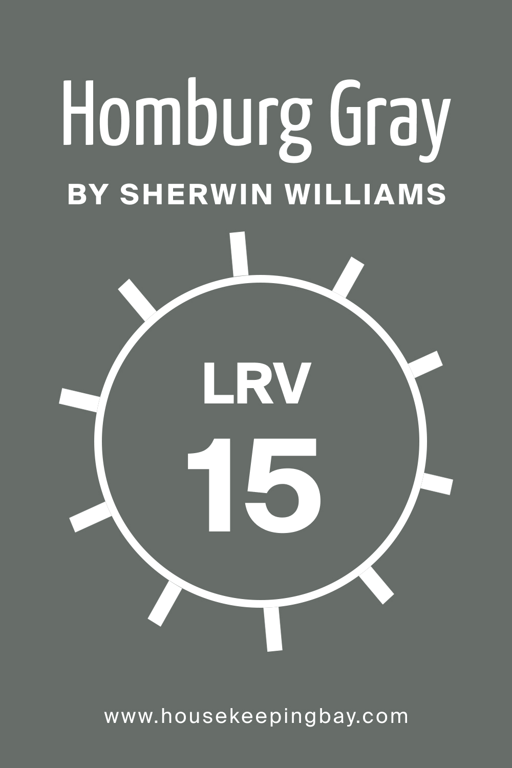 SW 7622 Homburg Gray by Sherwin Williams. LRV 15