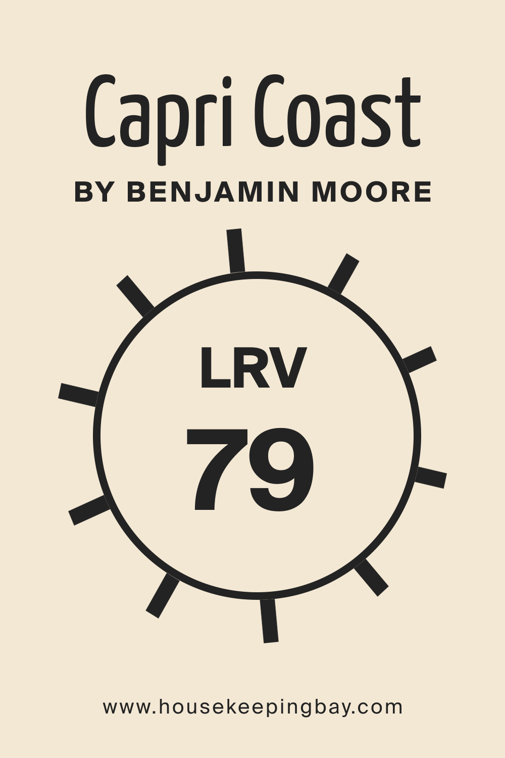 Capri Coast OC 87 by Benjamin Moore. LRV – 79