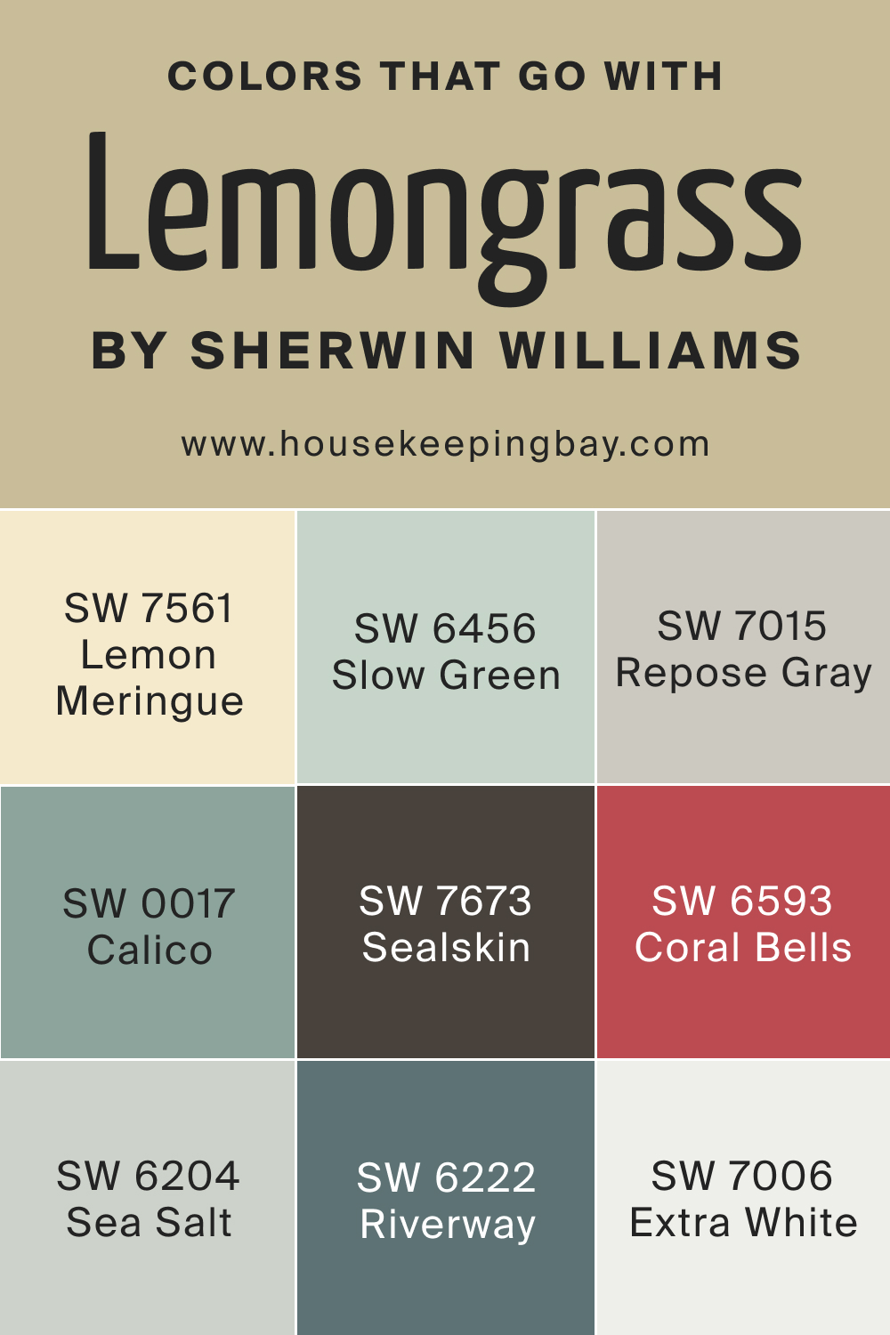 Colors that goes with SW 7732 Lemongrass by Sherwin Williams