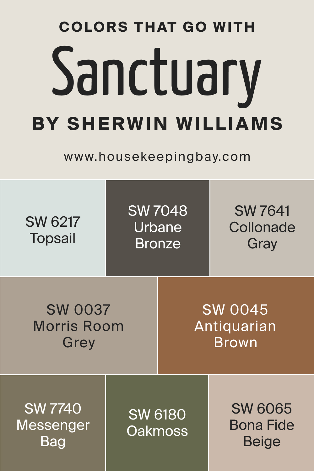 Colors that goes with SW 9583 Sanctuary by Sherwin Williams