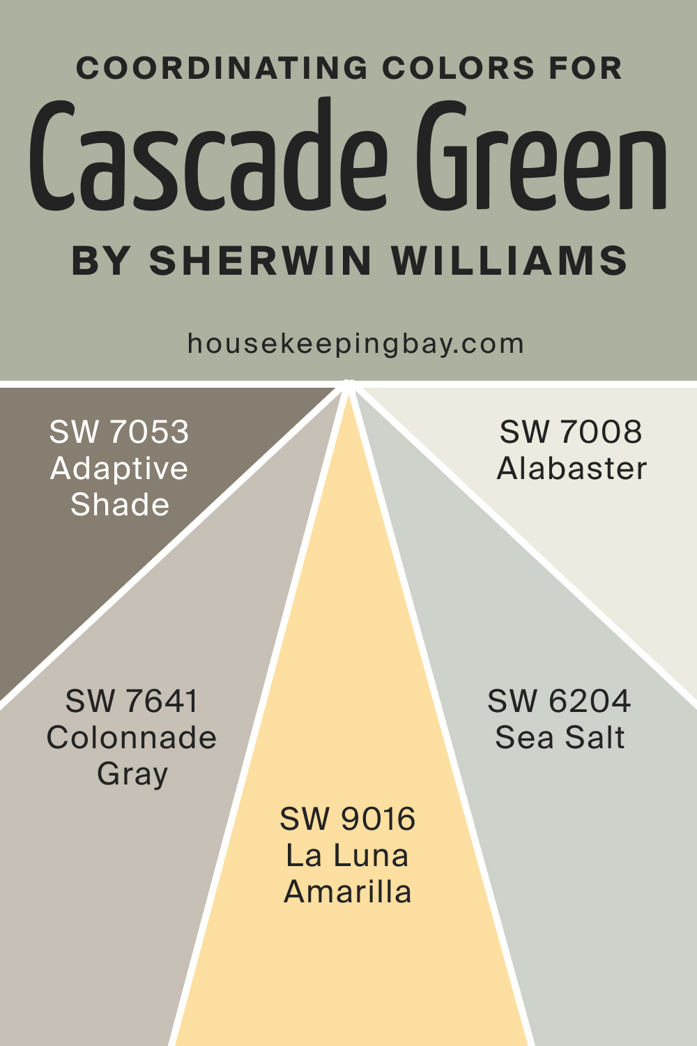 Coordinating Colors for SW 0066 Cascade Green by Sherwin Williams