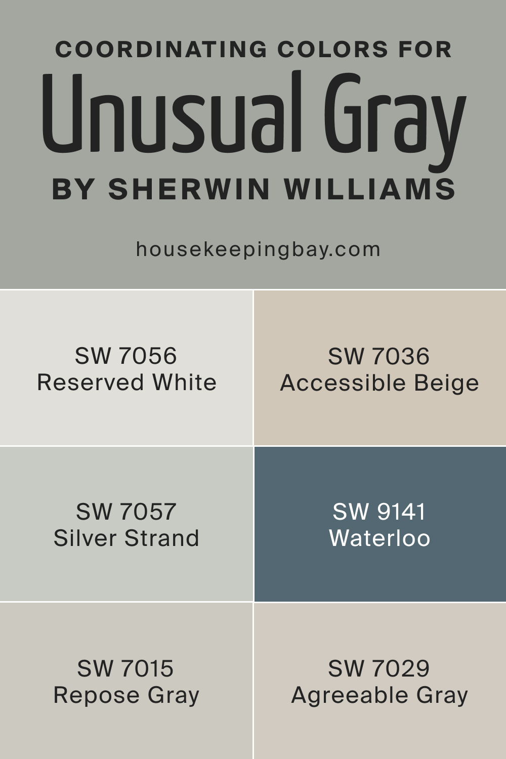 Coordinating Colors for SW 7059 Unusual Gray by Sherwin Williams