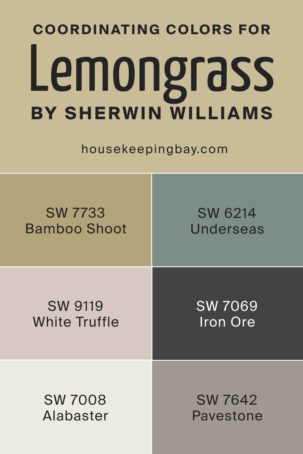 Coordinating Colors for SW 7732 Lemongrass by Sherwin Williams