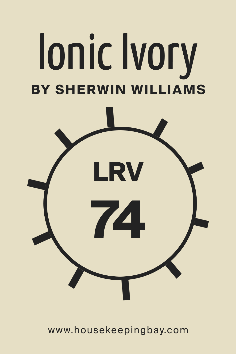 SW 6406 Ionic Ivory by Sherwin Williams. LRV 74