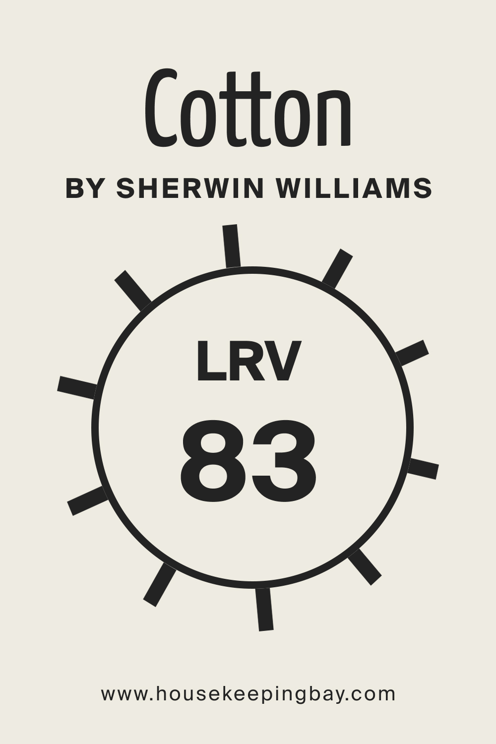 SW 9581 Cotton by Sherwin Williams. LRV 83