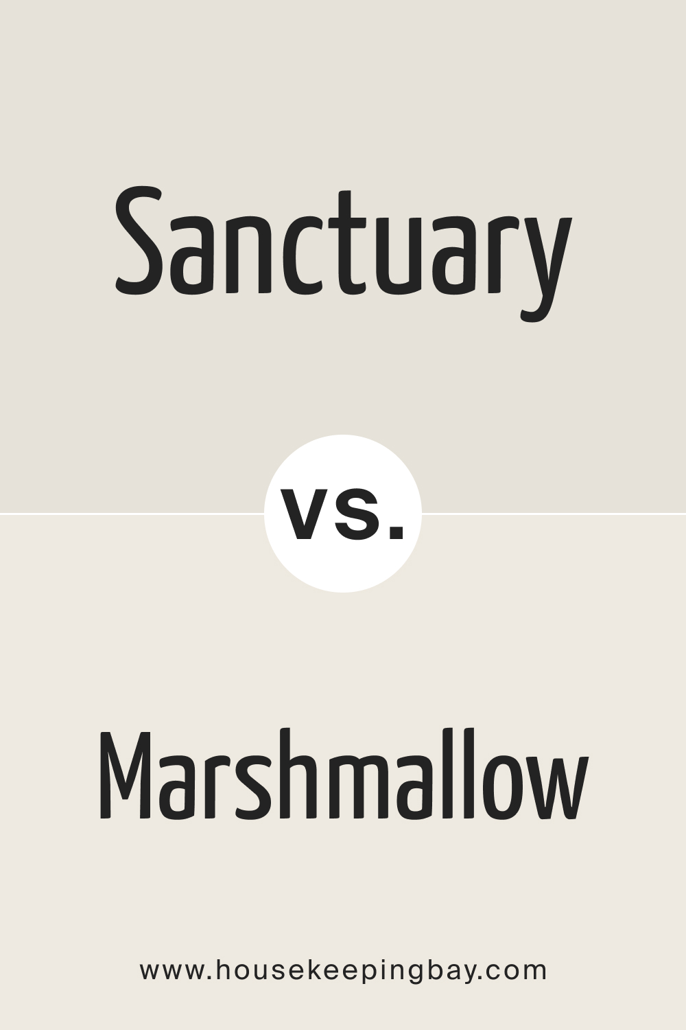 SW 9583 Sanctuary vs. SW 7001 Marshmallow