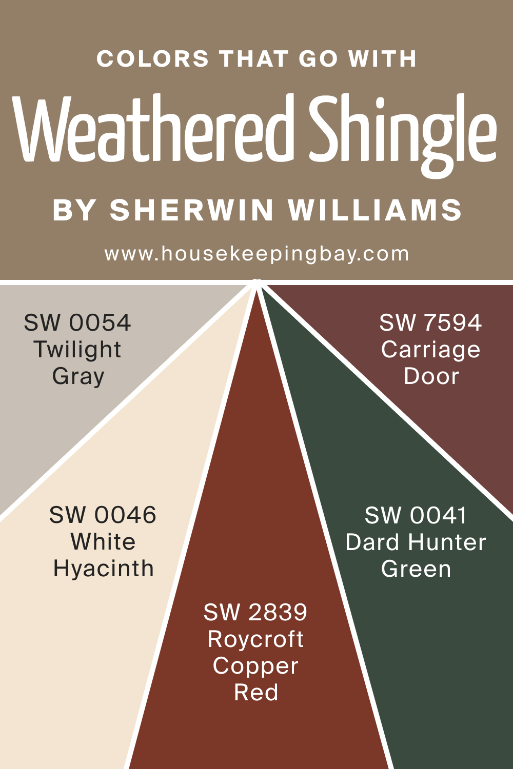Colors that goes with SW 2841 Weathered Shingle by Sherwin Williams