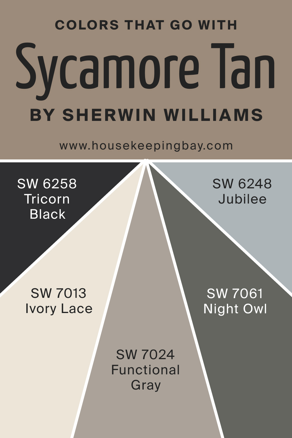 Colors that goes with SW 2855 Sycamore Tan by Sherwin Williams