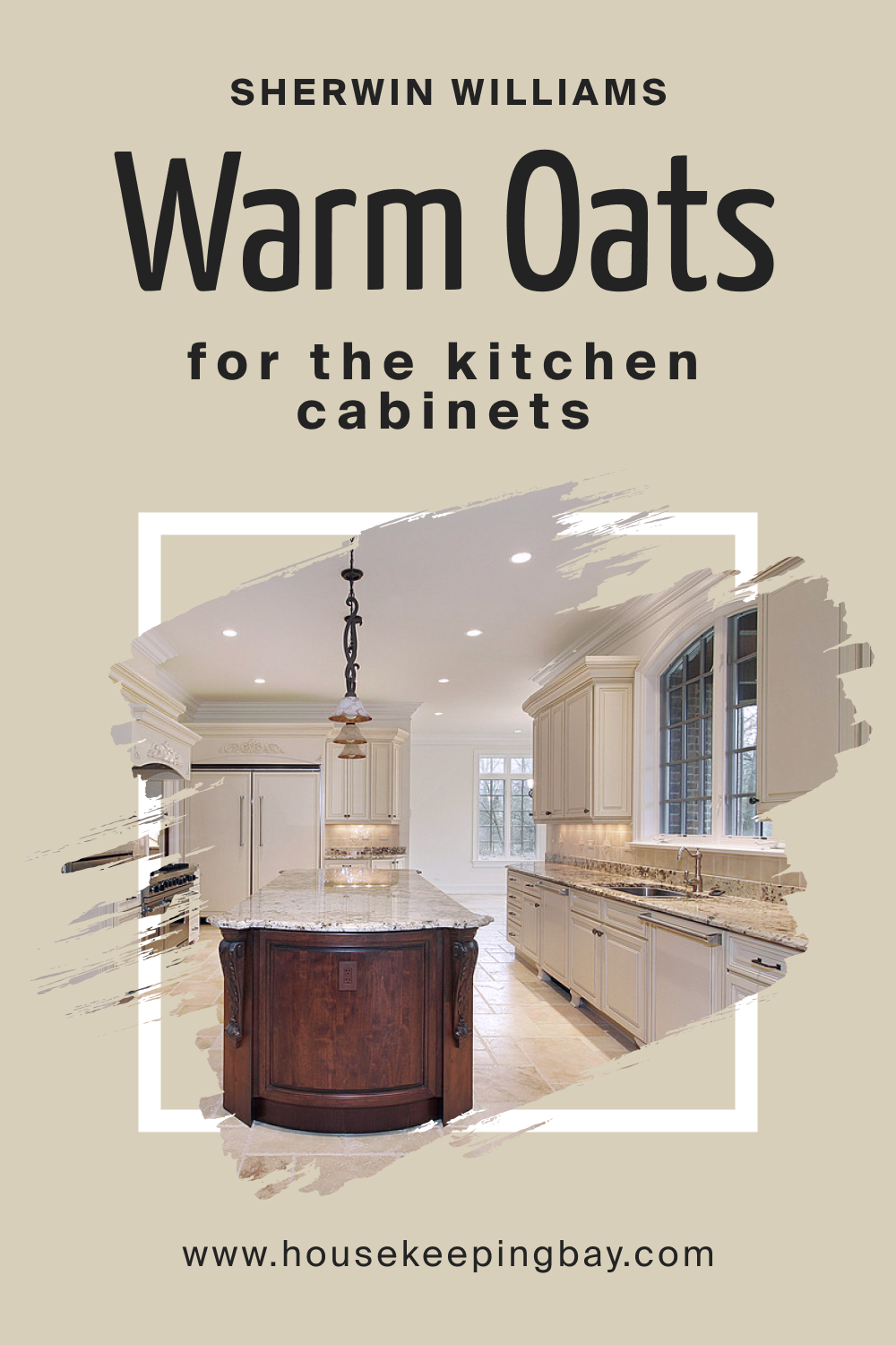 Sherwin Williams. SW 9511 Warm Oats For the Kitchen Cabinets