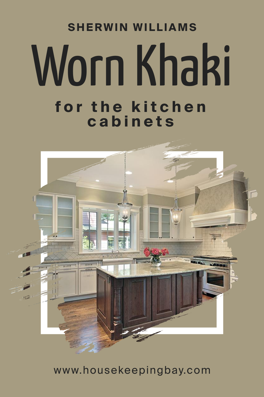 Sherwin Williams. SW 9527 Worn Khaki For the Kitchen Cabinets