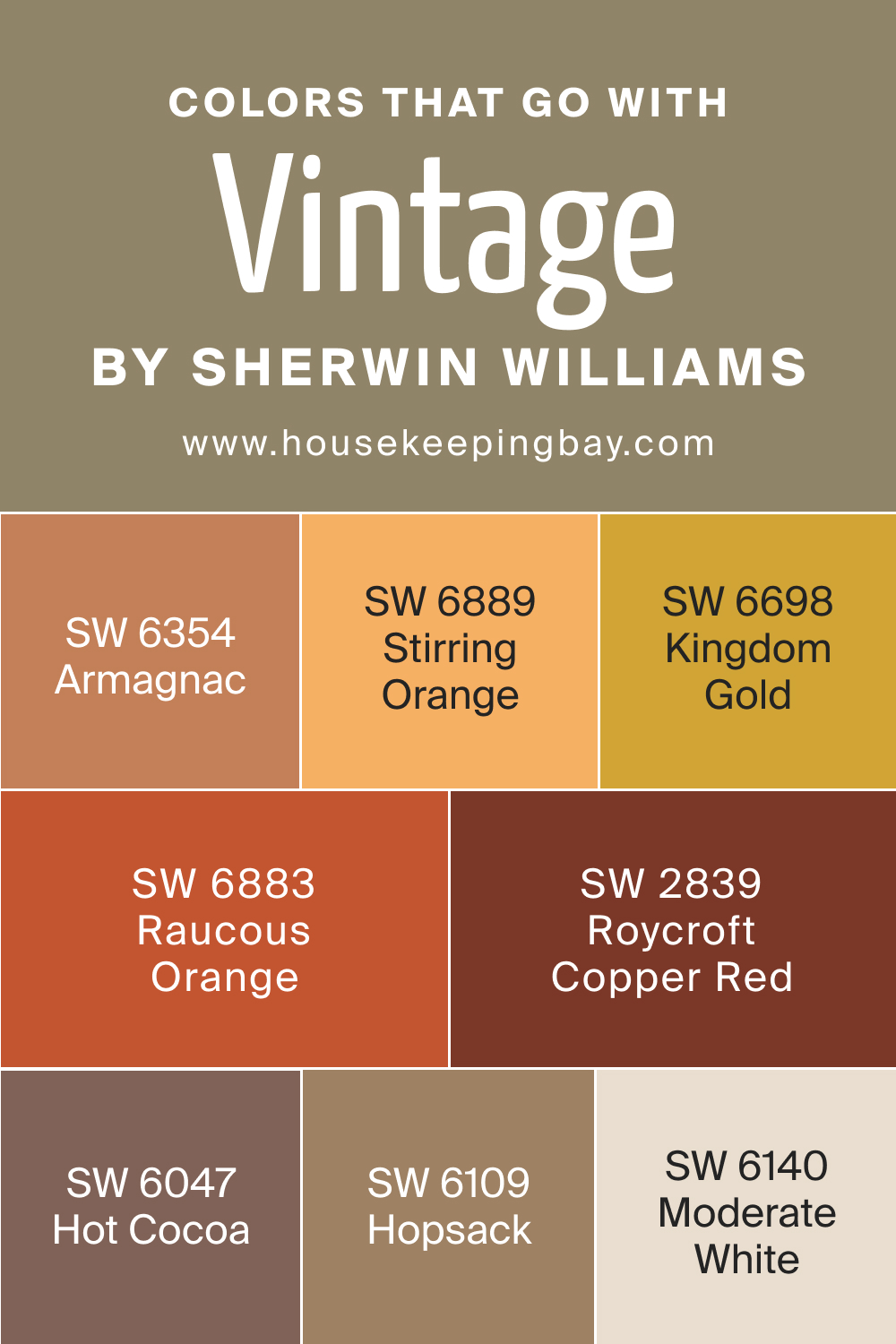 Colors that goes with SW 9528 Vintage by Sherwin Williams