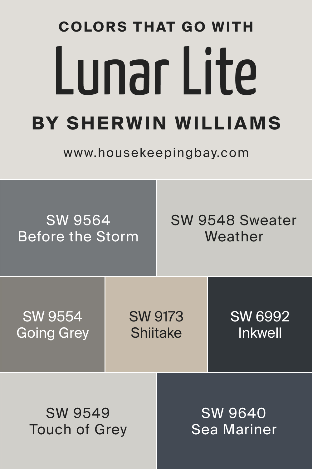 Colors that goes with SW 9546 Lunar Lite by Sherwin Williams