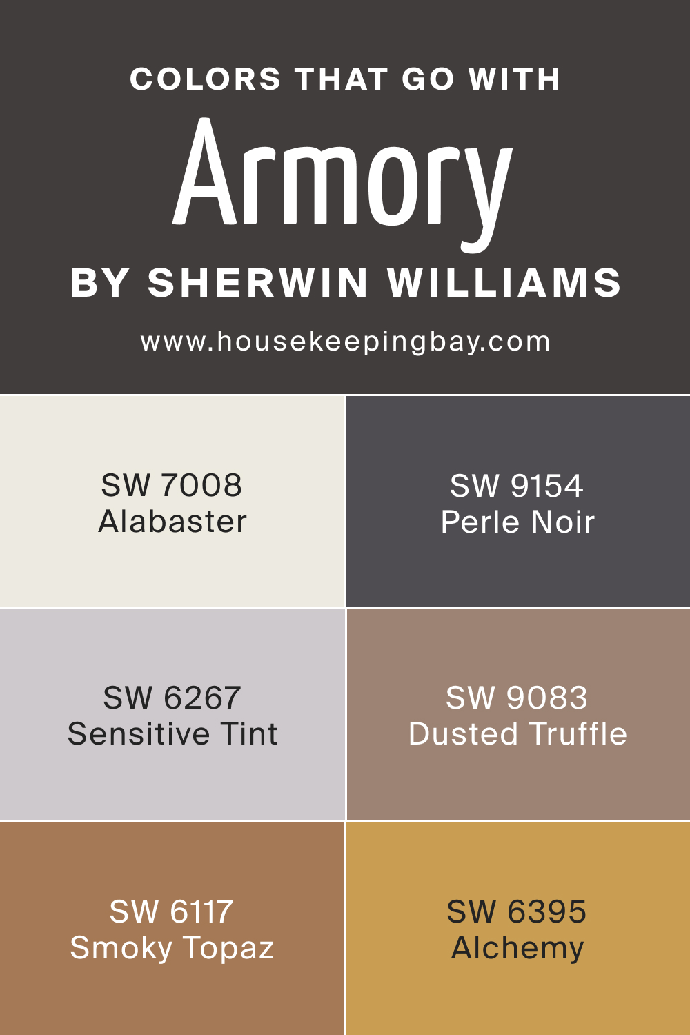 Colors that goes with SW 9600 Armory by Sherwin Williams