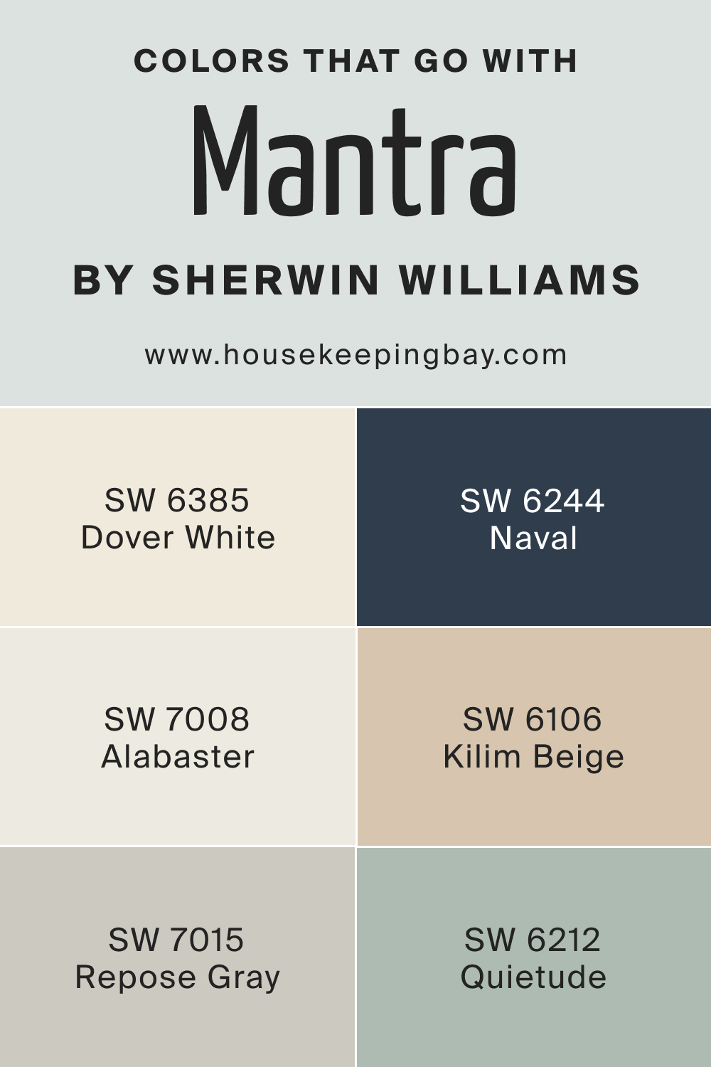 Colors that goes with SW 9631 Mantra by Sherwin Williams