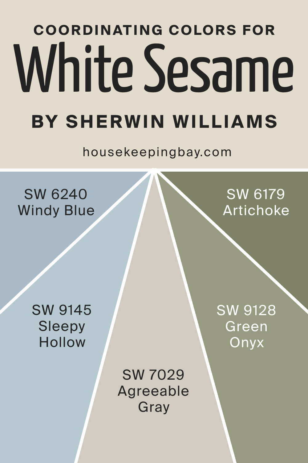 Coordinating Colors for SW 9586 White Sesame by Sherwin Williams