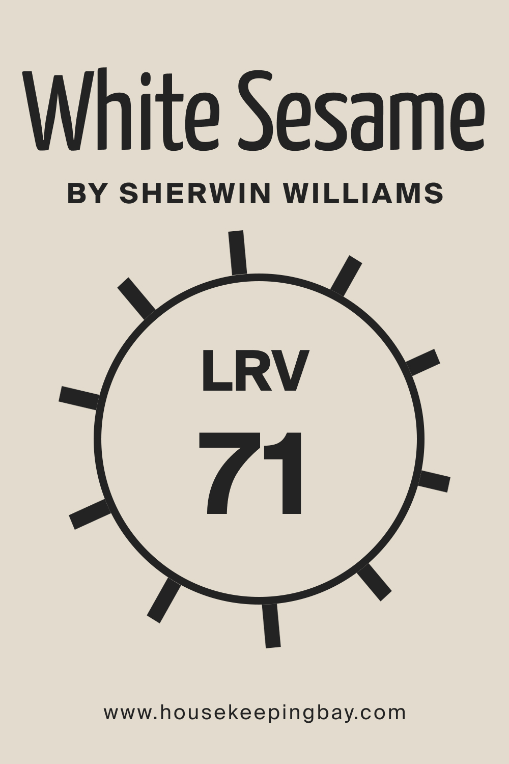 SW 9586 White Sesame by Sherwin Williams. LRV 71