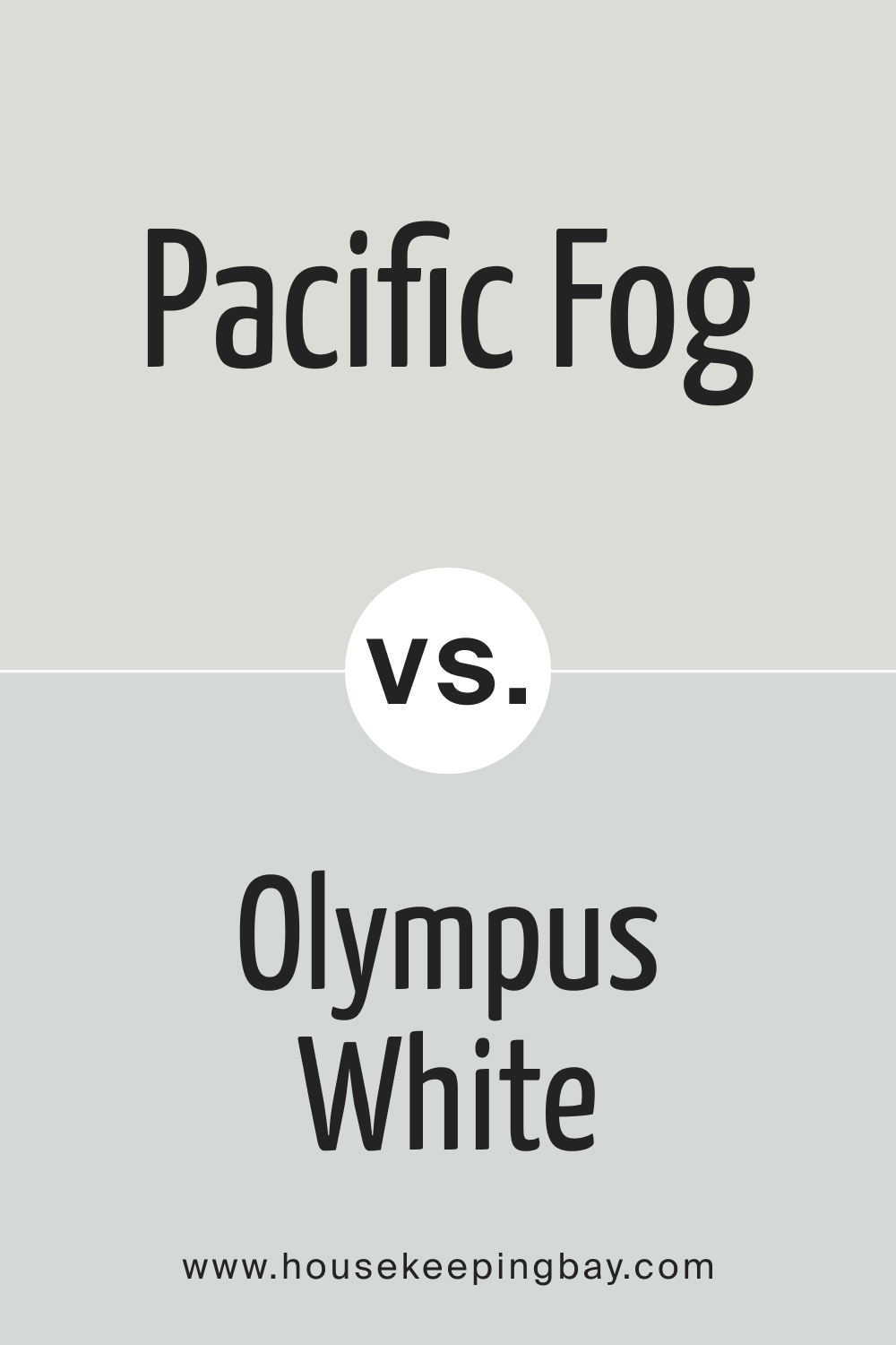 SW 9627 Pacific Fog vs. SW Olympus White 6253