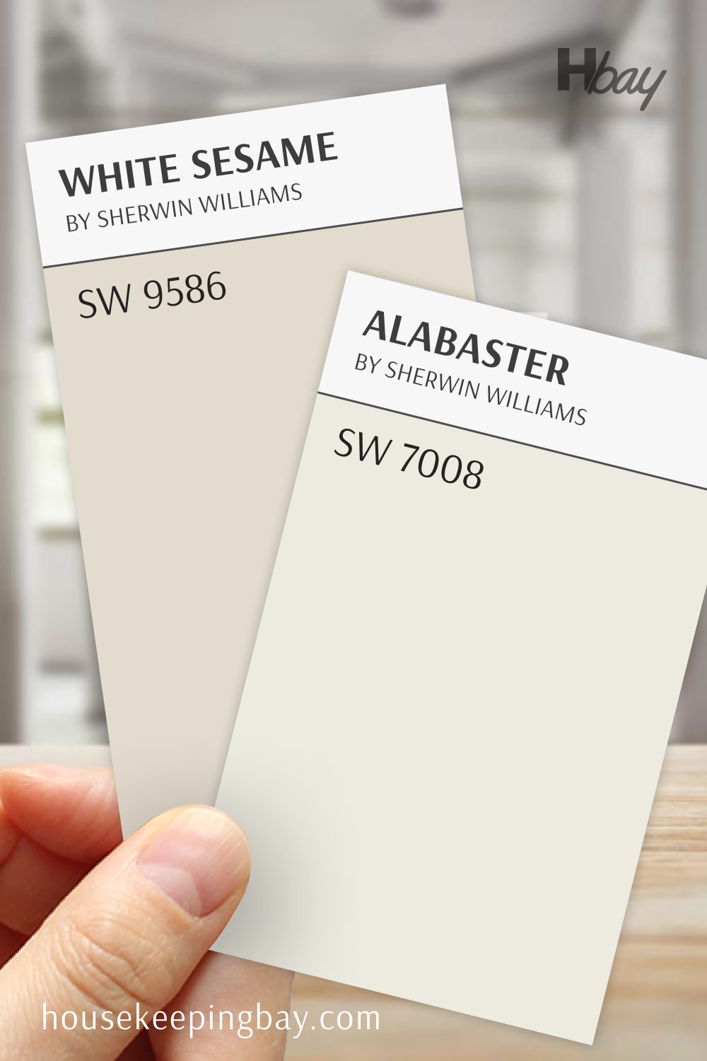 White Sesame (SW 9580) vs Alabaster (SW 7008)