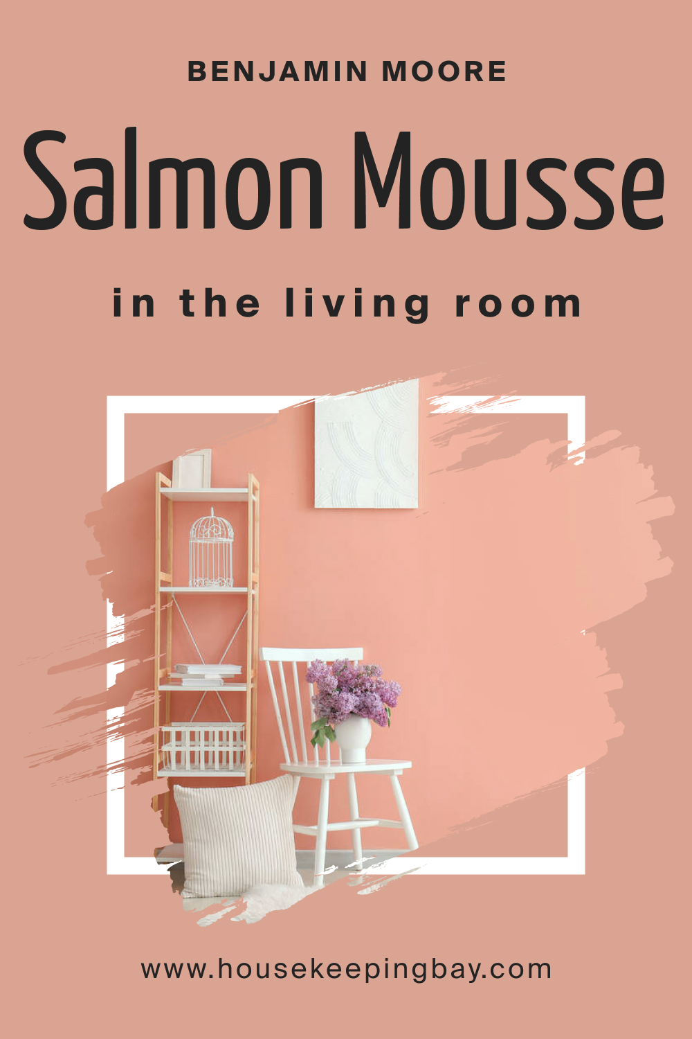 Benjamin Moore. BM Salmon Mousse 046 in the Living Room