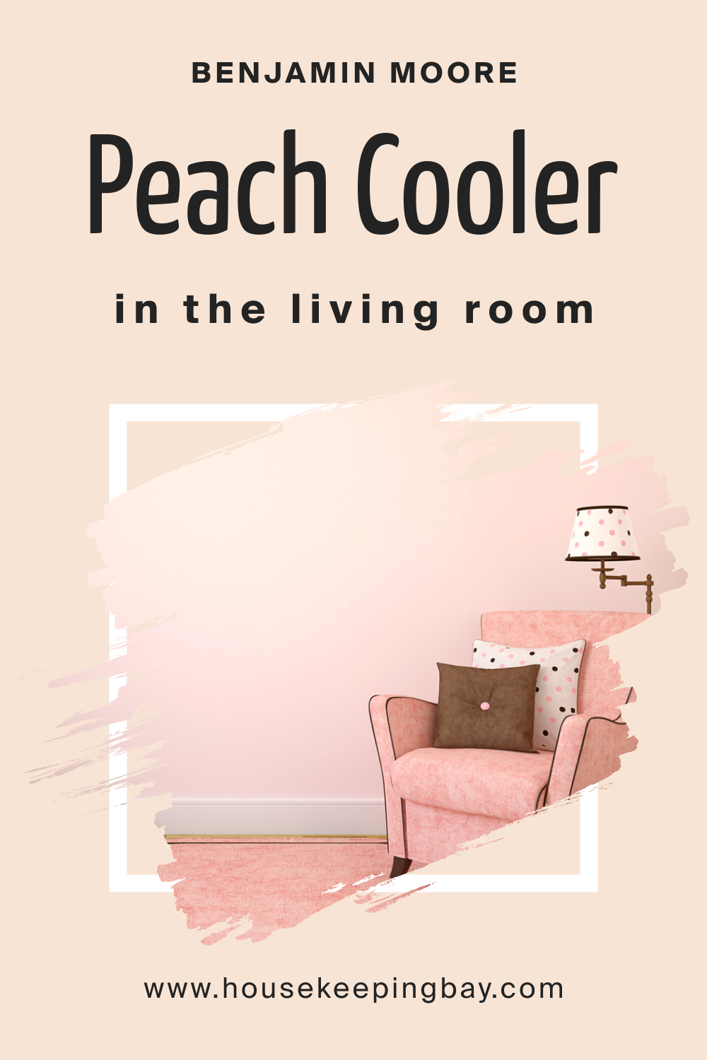 Benjamin Moore. Peach Cooler 022 in the Living Room