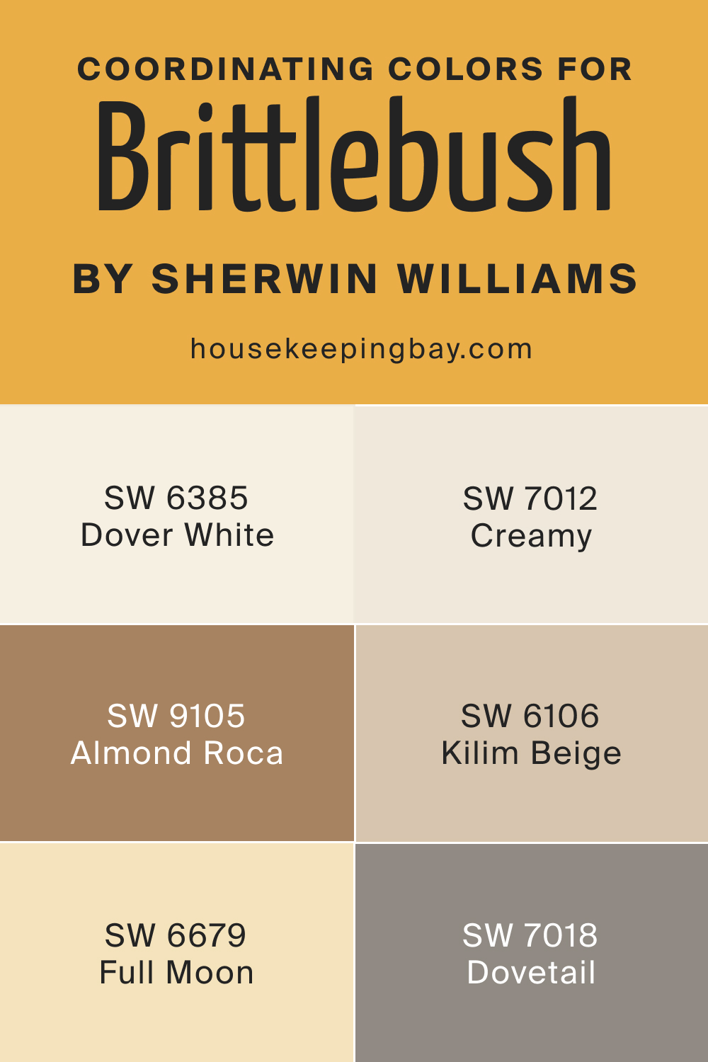 Coordinating Colors for Brittlebush SW 6684 by Sherwin Williams