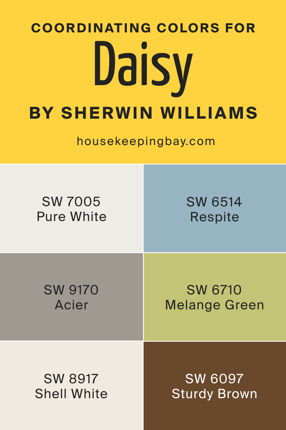 Coordinating Colors for Daisy SW 6910 by Sherwin Williams