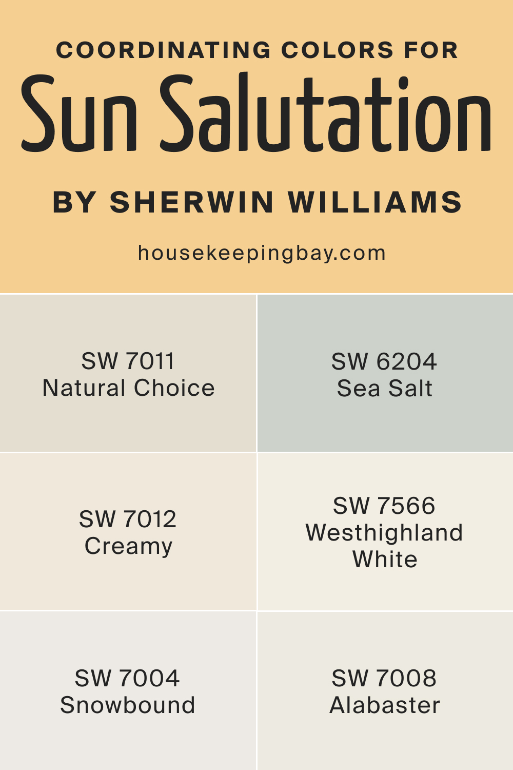Coordinating Colors for Sun Salutation SW 9664 by Sherwin Williams
