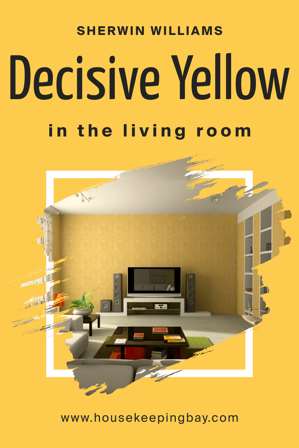 Sherwin Williams. Decisive Yellow SW 6902 In the Living Room