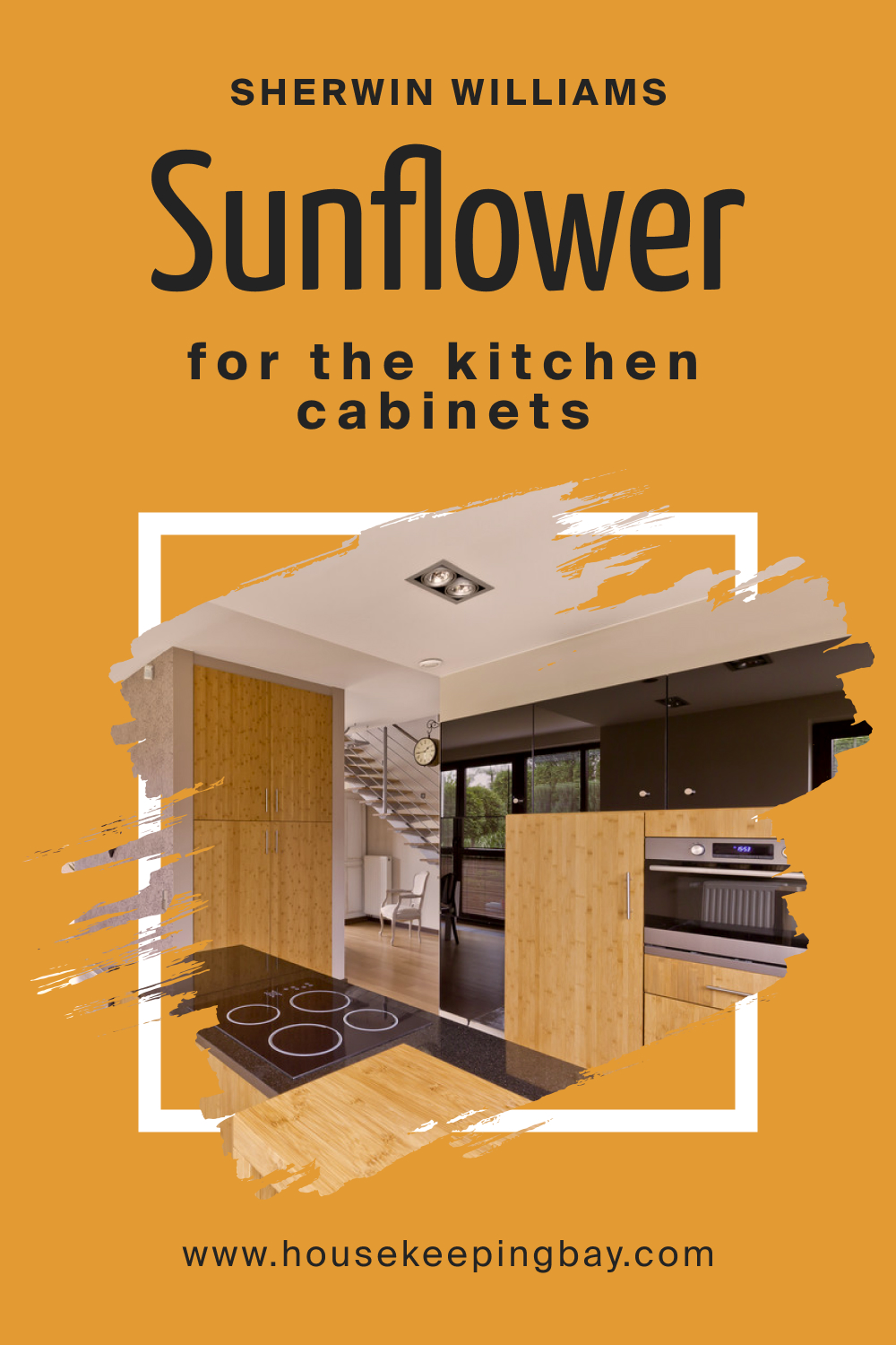 – Sherwin Williams. Sunflower SW 6678 For the Kitchen Cabinets