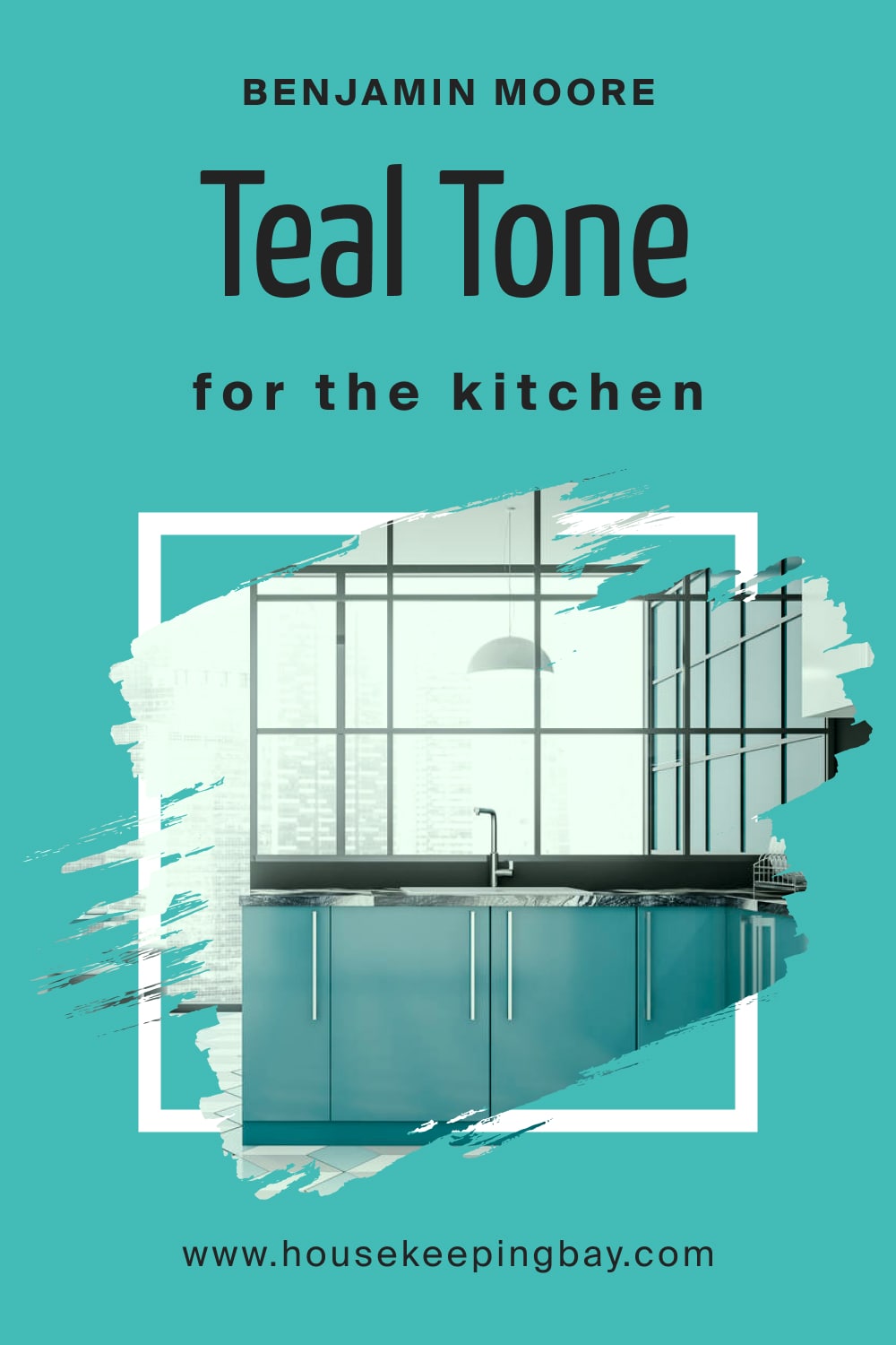 Benjamin Moore. BM Teal Tone 663 for the Kitchen