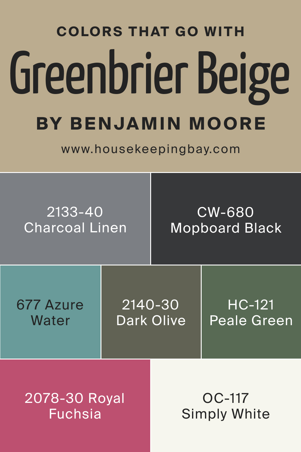 Colors That Go With BM Greenbrier Beige HC-79