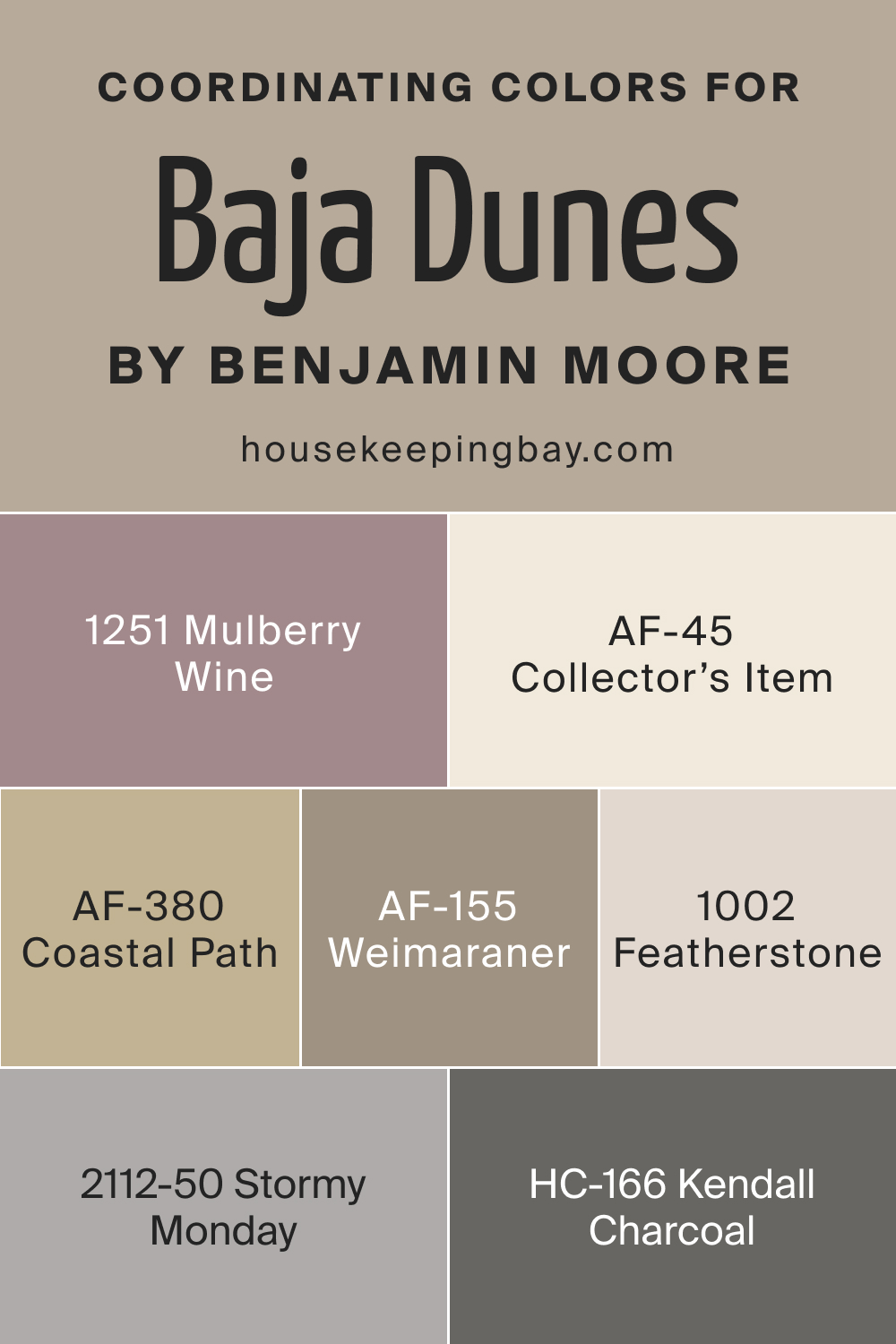 Coordinating Colors for BM Baja Dunes 997 by Benjamin Moore