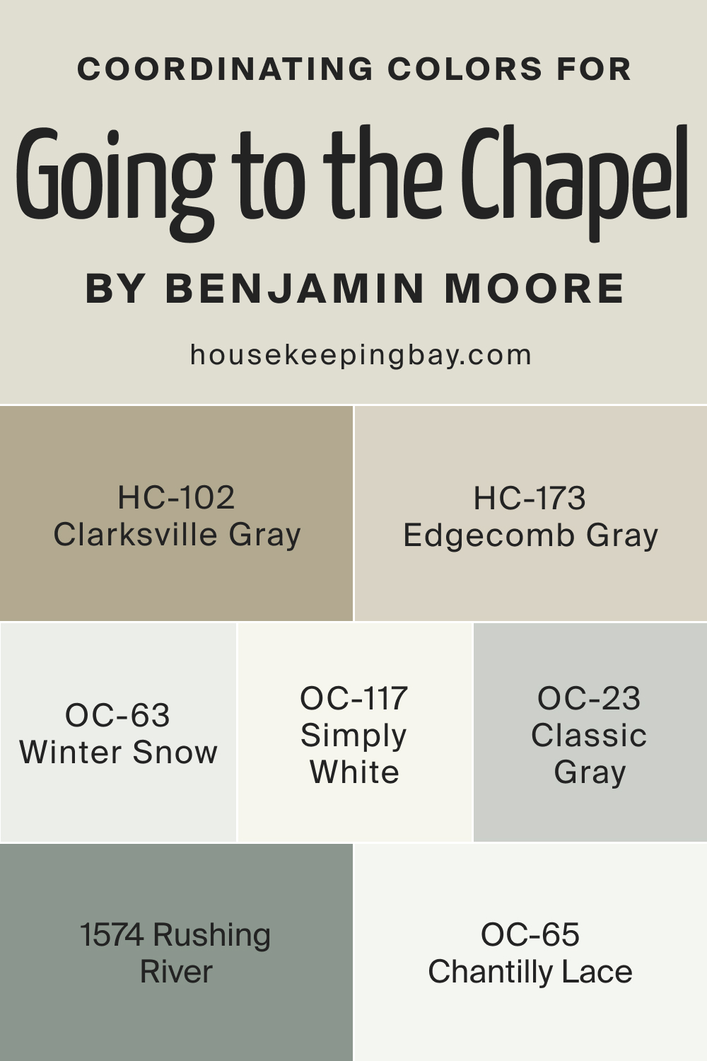 Coordinating Colors of BM Going to the Chapel 1527